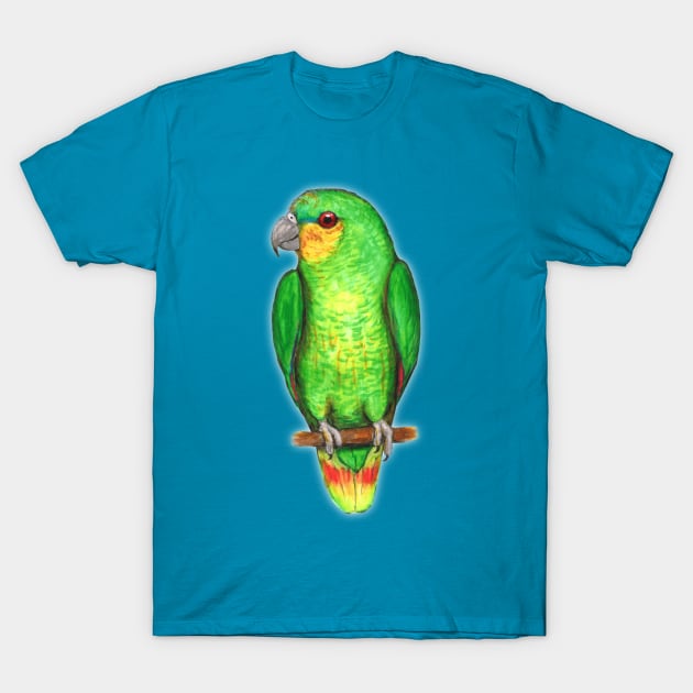 Orange winged amazon parrot T-Shirt by Bwiselizzy